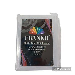 Ebanku False Nail System NEW Matte Dual Nail Forms 120 Pieces (12 Sizes) W/Case